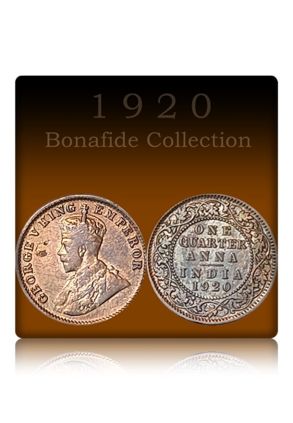 1920 Quarter Anna King George V Class Collection Coin