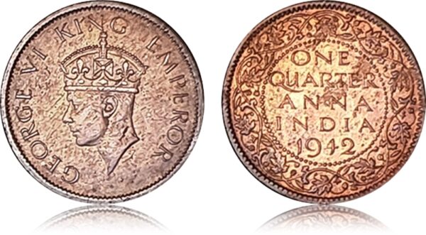 1942 Quarter Anna Coin