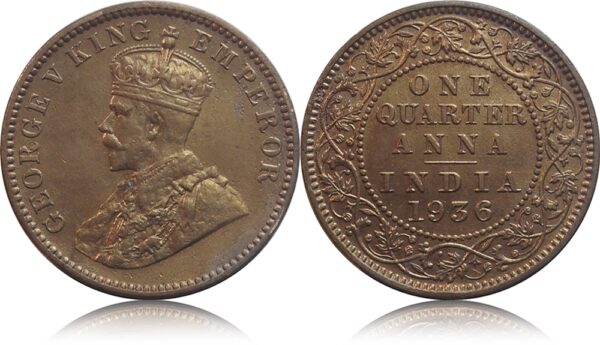 1936 Quarter Anna King George V