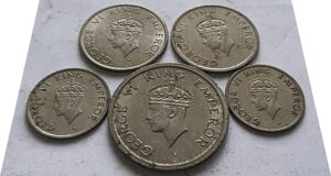 1946 1947 Rupee & Half Rupee & Quarter Rupee
