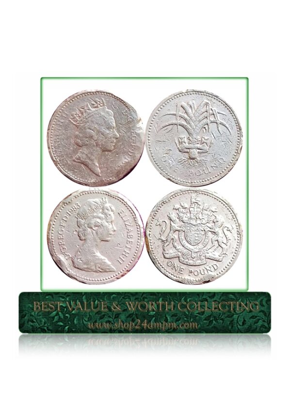 UK One pound 2 different coins lot