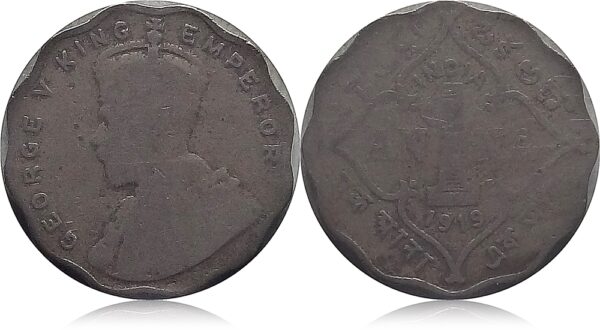 1919 1 Anna King George V British India Coin