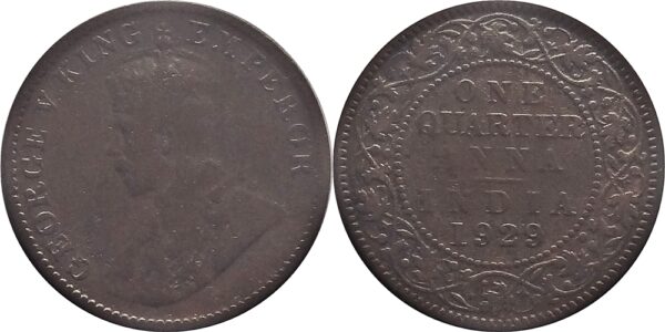 1929 Quarter Anna King George V Coin