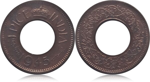 1945 1 Pice Calcutta Mint