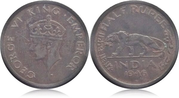 1946 Half Rupee