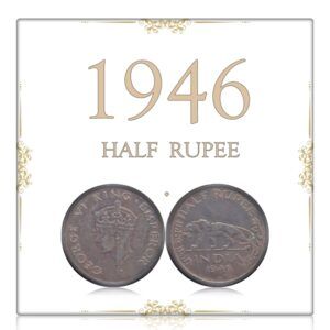 1946 Half Rupee Coin Bombay Mint