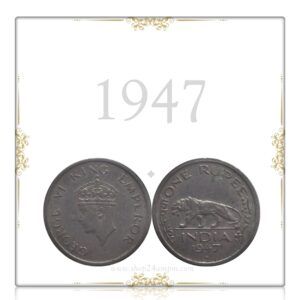 1947 1 Rupee King George VI British India Coin