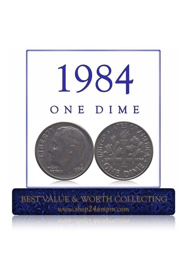 1984 1 Dime USA Liberty Coin with D mark