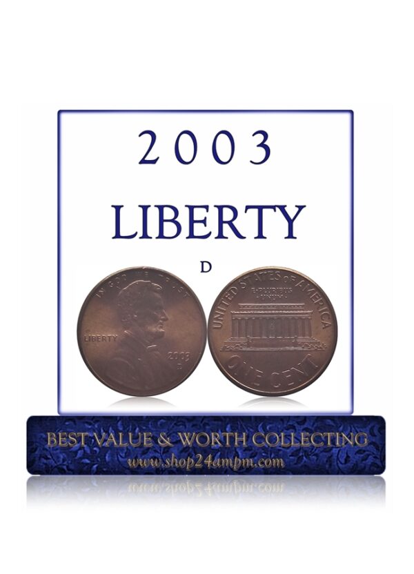 2003 1 Cent USA D mark Lincoln Memorial Coin
