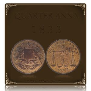 1833 Quarter Anna East India Company Coin