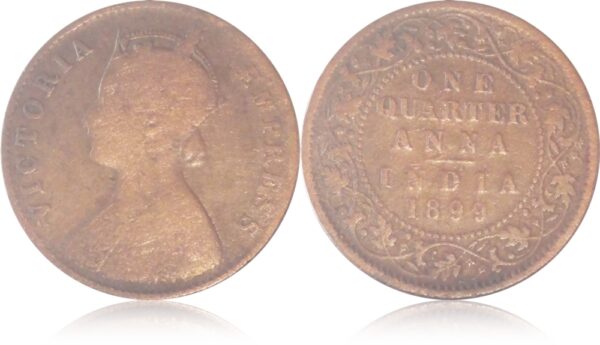 1899 Quarter Anna Victoria Empress Coin
