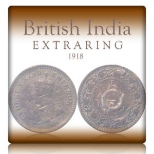 1918 British India Error Coin - Extra Metal Error Ring On
