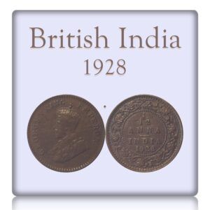 1928 1 by 12 Anna British India King George V Coin