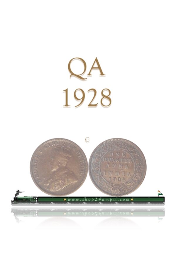 1928 Quarter Anna Calcutta Mint KG V Coin