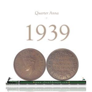 1939 Quarter Anna King George VI Calcutta Mint Coin