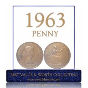 1963 1 Penny UK Queen Elizabeth II Coin