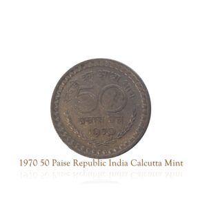 1970 50 Paise Republic India Calcutta Mint Coin