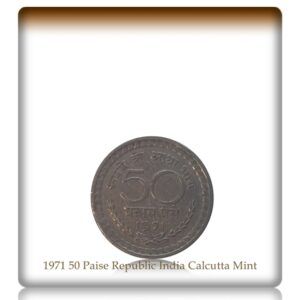 1971 50 Paise Republic India Calcutta Mint