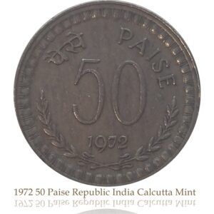 1972 50 Paise Republic India Calcutta Mint