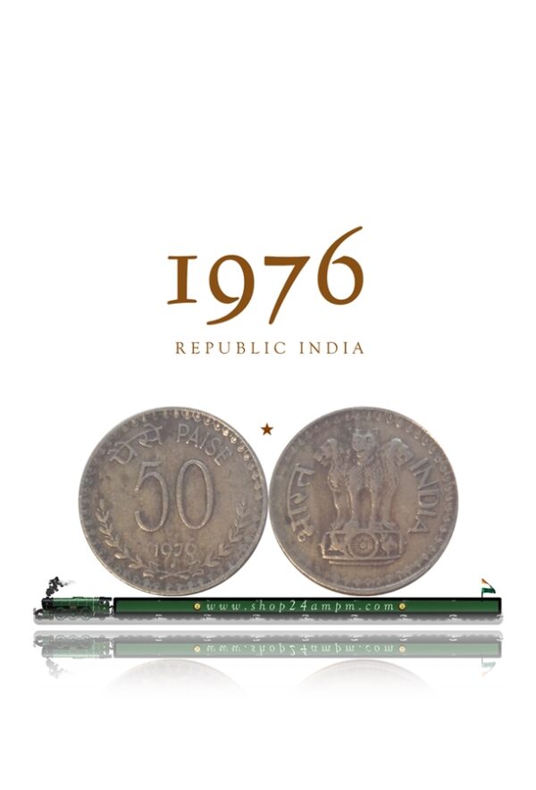 1976 50 Paise Coin Hyderabad Mint