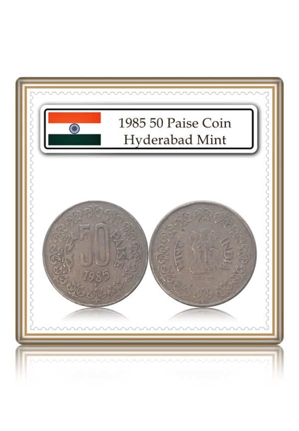 1985 50 Paise Coin Hyderabad Mint