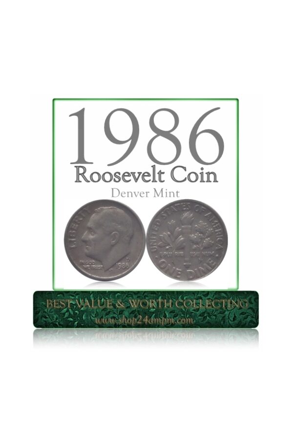 1986 1 Dime Roosevelt Coin Denver Mint