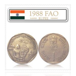 1988 1 Rupee FAO Rainfed Farming Bombay Mint Coin