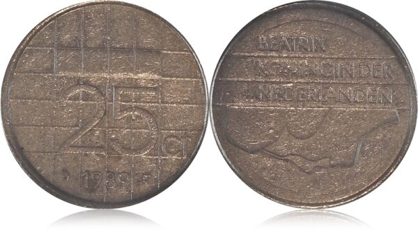 1989 25 Cents Coin Nederland