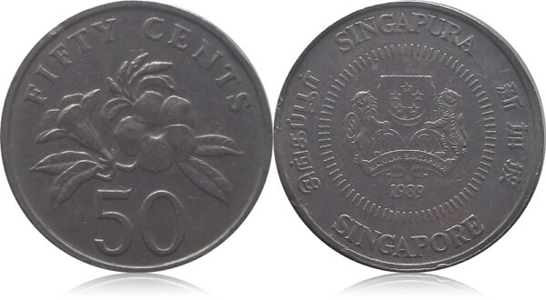 1989 50 Cents SIngapura Majulah Singapora
