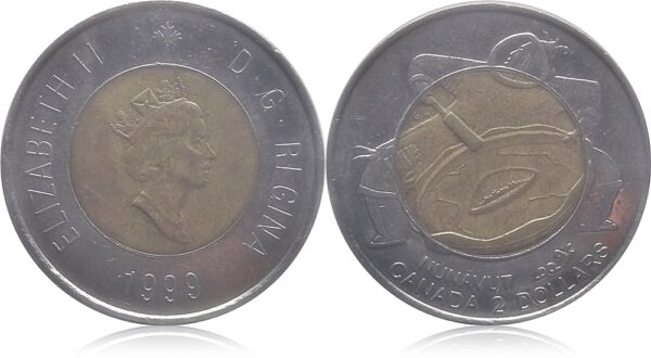 1999 2 Dollars Canada Queen Elizabeth Coin