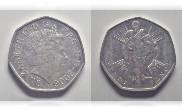 2006 50 PENCE Commemorative World War II wounded Solider Coin