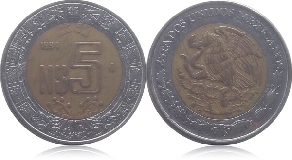 5 Estados Unidos Mexicanos Bi Metal Coin