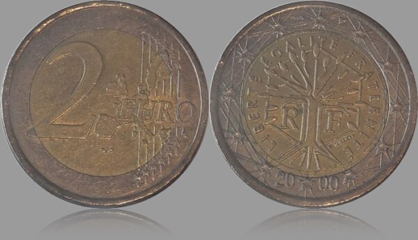 France 2 euro 2000 Bimetal coin