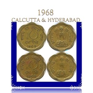 1968 10 Paise Coin Nickel Brass Calcutta & Hyderbad Mint Worth Collecting