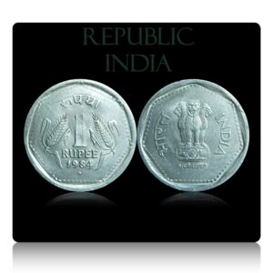 1984 1 Rupee Republic India Coin Hyderbad Mint