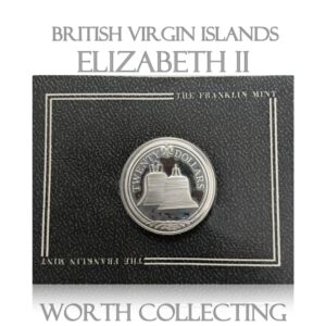 1985 20 Dollars Queen Elizabeth II Silver Coin - Virgin Islands
