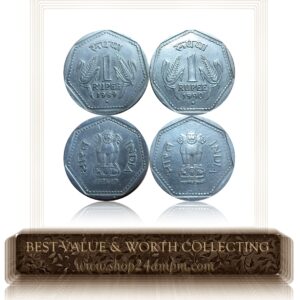 1989 & 1990 1 Rupee Nodia Mint Coin