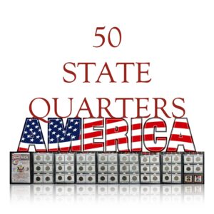 USA 50 STATE QUARTERS in Album with stickers...50 coins full set